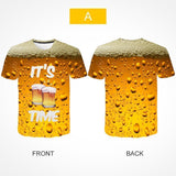 Fashion 3D Print Beer Bubble Short Sleeve T-Shirt