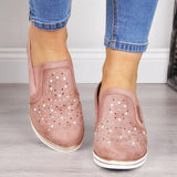 Women Shining Casual Slip-on Sneaker Shoes