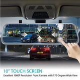 Full-Screen LCD Rearview Mirror, Front And Rear Car Recorder