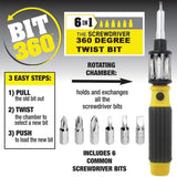 6 in 1 Screwdriver - 360 Degree Twist Bit