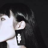 Dark style independent design earrings