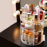 High Quality 360～ Rotating Crystal Cosmetic Storage Box-Free shipping