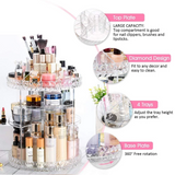 High Quality 360～ Rotating Crystal Cosmetic Storage Box-Free shipping