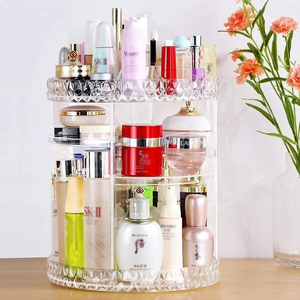 High Quality 360～ Rotating Crystal Cosmetic Storage Box-Free shipping