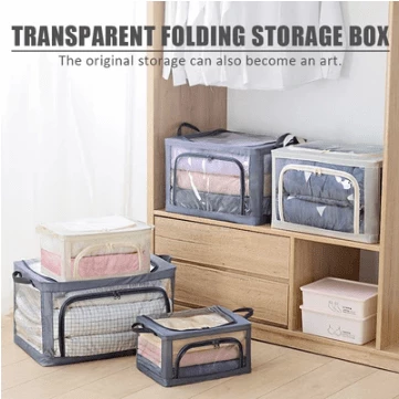 TRANSPARENT FOLDING STORAGE BOX