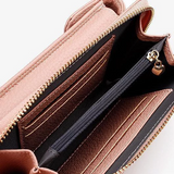 Women Solid Faux leather Clutch Bag 4 Card Slot Card Bag Phone Bag Leisure Crossbody Bag