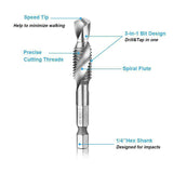 Domom Metric Tap Drill Bits 6PCS (M3 - M10)