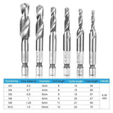 Domom Metric Tap Drill Bits 6PCS (M3 - M10)