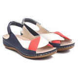 Peep Toe Women Flat Heel Magic Tape Summer Sandals