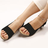 Women Elegant Low Chunky Heel Comfy Sandals