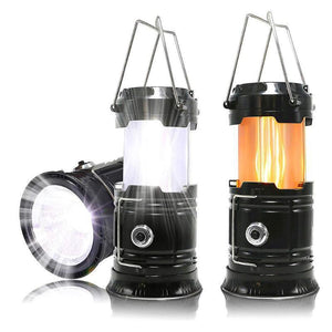 3-IN-1  PORTABLE OUTDOOR CAMPING LED FLAME LANTERN FLASHLIGHT